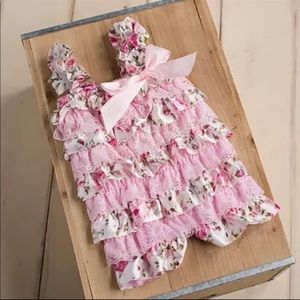 NEW Ruffle Lace Romper baby girl
